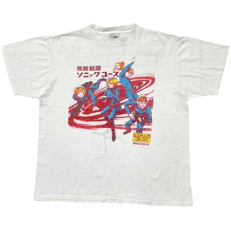 SONIC YOUTH ヒステリックコミックス 無敵艦隊 ソニックユース 90s SONIC YOUTH ヒステリックコミックス 無敵艦隊 ソニックユース WHITE
