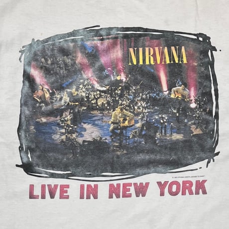 NIRVANA 1995 LIVE IN NEW YORK WHITE GIANT by TULTEX XL 3958