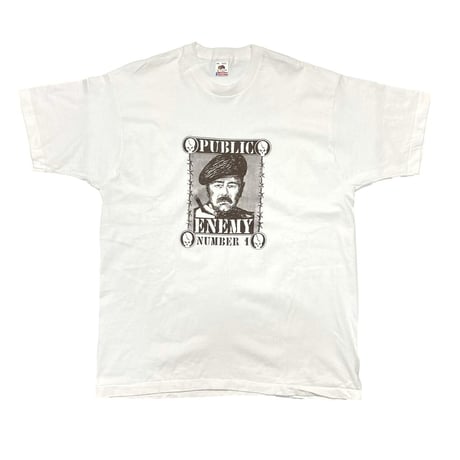 SADDAM HUSSEIN 90s BOOTLEG PUBLIC ENEMY TEE WHITE FRUIT OF THE LOOM XXL 6858