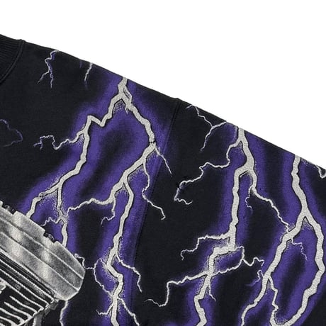 HARLEY DAVIDSON THUNDER & LIGHTNING PURPLE CREWNECK SWEAT HANES LARGE 9995