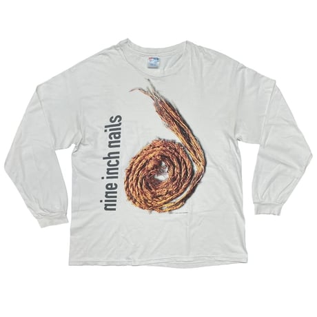 NINE INCH NAILS 1995 FURTHER DOWN THE SPIRAL LS TEE WHITE HANES XL 7996