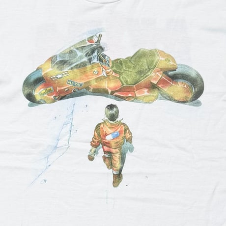 AKIRA 1988 KANEDA BIKE POSTER DESIGN WHITE FRUIT OF THE LOOM LARGE 6835
