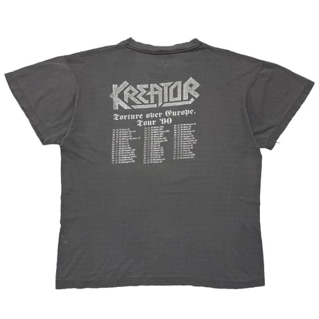 KREATOR 1990 TOUR TORTURE OVER EUROPE FADED BLACK XL 4271