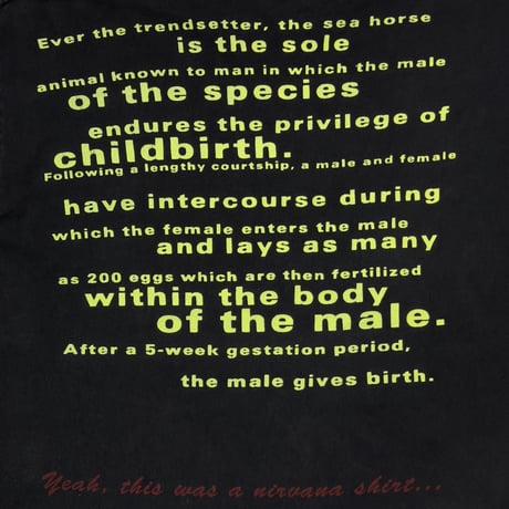 NIRVANA COME AS YOU ARE SEAHORSE WILD OATS XL 9997