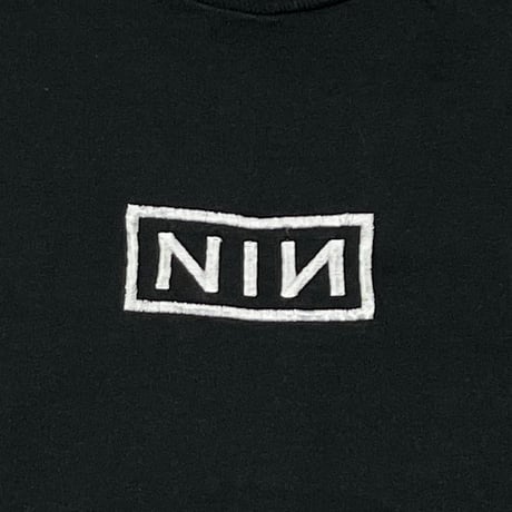 NINE INCH NAILS BOX LOGO EMBROIDERY BACK 3D PRINT FRUIT OF THE LOOM LARGE 0593