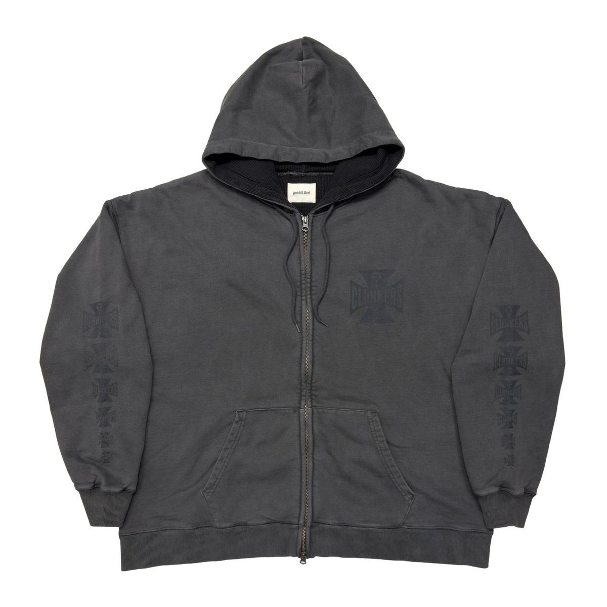greatLAnd ORIGINAL CLUNKERS HOODIE Lサイズ greatLAnd ORIGINAL CLUNKERS ZIP HOODIE / DOUBLE