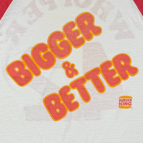 BURGER KING BIGGER & BETTER WHOPPER 4.2 RAGLAN HANES XL 7785