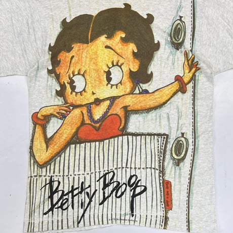 BETTY BOOP INSIDE POCKET OVP ASH GREY BETTY TAG FRUTI OF THE LOOM LARGE 2235