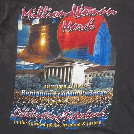 MILLION WOMAN MARCH 1997 BENJAMIN FRANKLIN PARKWAY RAP DESIGN XL 0188