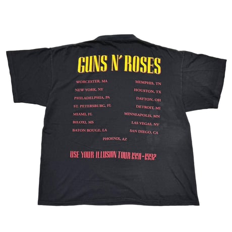 GUNS N' ROSES USE YOUR ILLUSION TOUR 1991-1992 SKULL CROSS BROCKUM OSFA FITS XL 8268