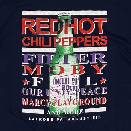 RED HOT CHILI PEPPERS ROLLING ROCK TOWN FAIR NAVY GILDAN XL 4090