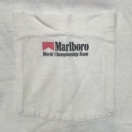 Marlboro INDIANAPOLIS 500 WORLD CHANPIONSHIP TEAM POCKET TEE WHITE FRUIT OF THE LOOM XL