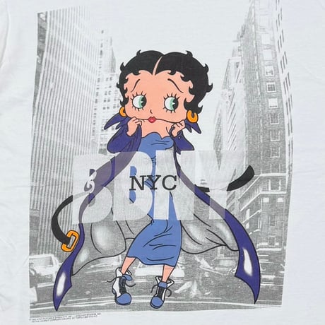 BETTY BOOP 1995 DKNY PARODY BBNY WHITE FITS XL 0549