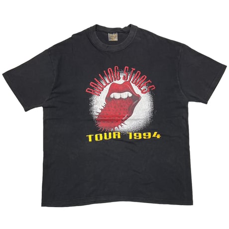 THE ROLLING STONES SPIKE TONGUE TOUR 1994 VOODOO LOUNGE BOOTLEG BLACK TOUCH OF GOLD XL 1344