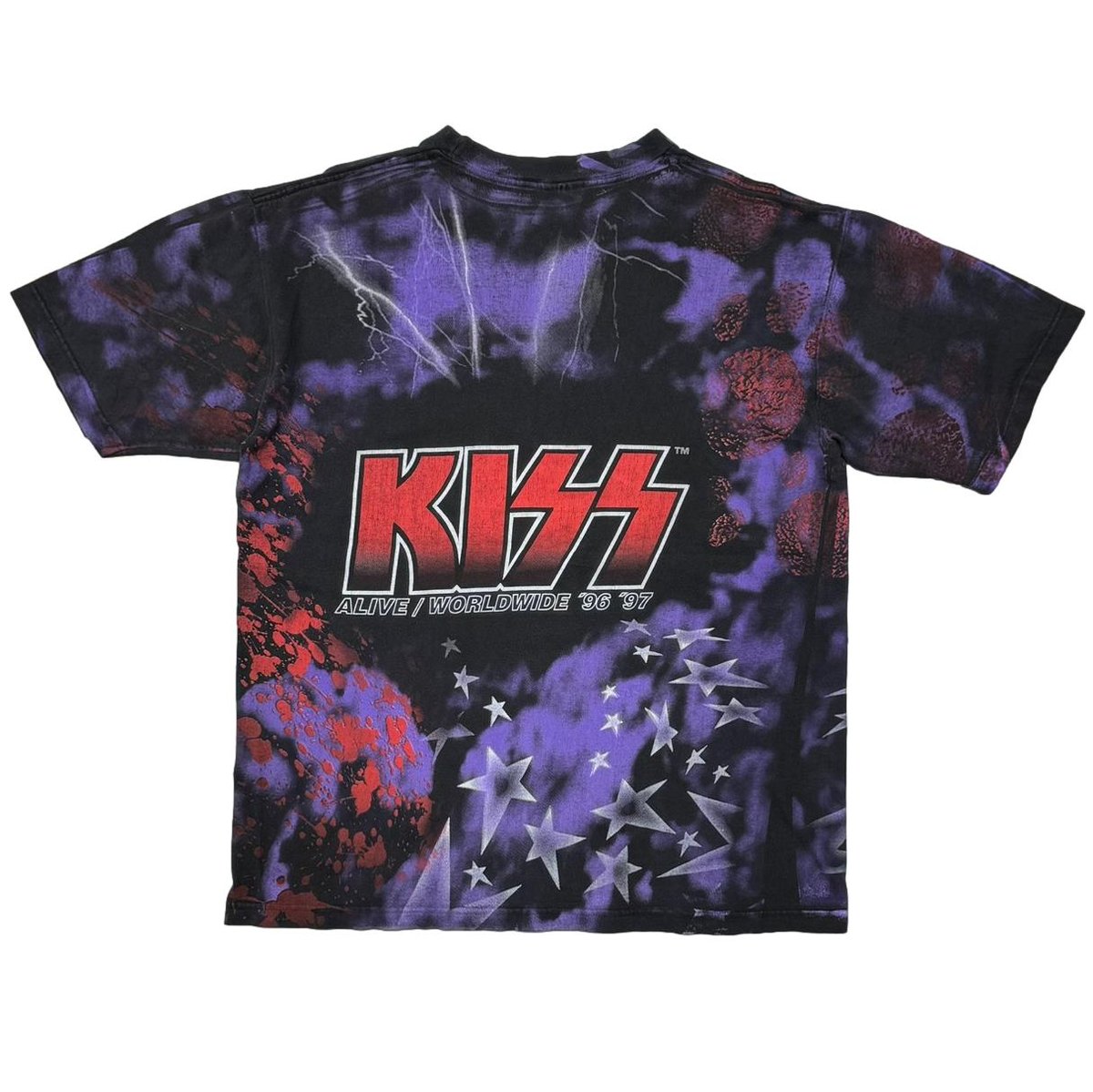 希少 KISS ALIVE WORLDWIDE TOUR '96 '97 L 90's KISS ALIVE/WORLDWIDE 96-97 TOUR Tee キッス ツアーラグランT