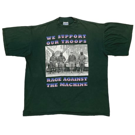 RAGE AGAINST THE MACHINE WE SUPPORT OUR TROOPS GREEN TULTEX XL 0029