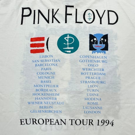 PINK FLOYD EUROPEAN TOUR 1994 WHITE BROCKUM FITS XL 3616