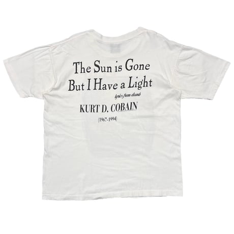 NIRVANA KURT COBAIN MEMORIAL SUN IS GONE WHITE GIANT LARGE 6661