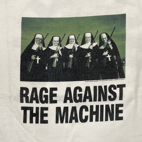 RAGE AGAINST THE MACHINE 1997 NUNS AND GUNS WHITE GIANT LARGE 8390