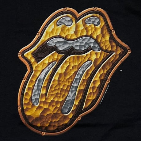 ROLLING STONES 1997 GOLD LIP & TONGUE BRIDGES TO BABYLON WORLD PREMIERE anvil LARGE 4955