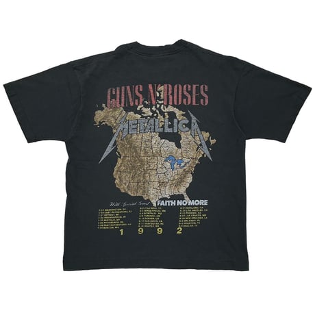 GUNS N' ROSES × METALLICA TOUR 1992 WITH SPECIAL GUEST FAITH NO MORE FRUIT OF THE LOOM LARGE 1694