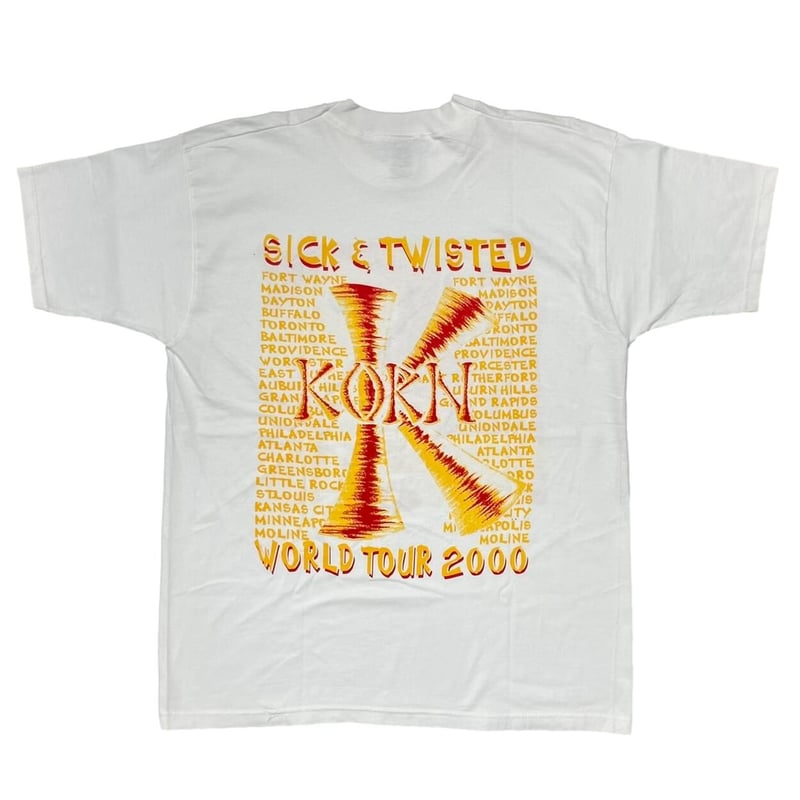 2000年 Korn 『Issues』 ツアー Tシャツ KORN ISSUES SICK & TWISTED WORLD TOUR 2000 WHIT