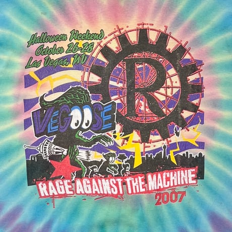 RAGE AGAINST THE MACHINE 2007 HALLOWEEN WEEKEND TIEDYE GILDAN LARGE 0261