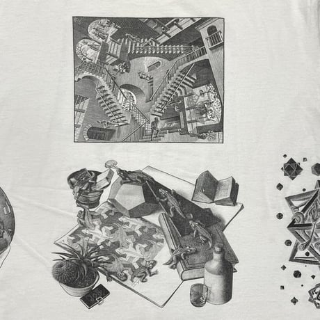 M.C.ESCHER 1991 OVP TEE WHITE FITS XL 0650