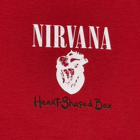 NIRVANA IN UTERO HEART SHAPED BOX LS RED FRUIT OF THE LOOM LARGE 1185