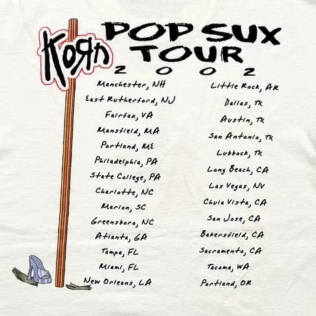 KORN POP SUX TOUR 2002 WHITE M&O LARGE 1103