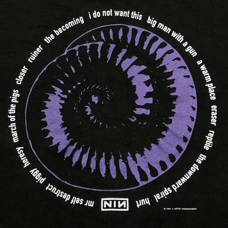 NINE INCH NAILS 1994 BOX LOGO AMMONITELS ALL SPORT XL 5856