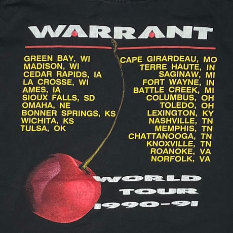 WARRANT CHERRY PIE WORLD TOUR 1990-1991 BROCKUM XL 7289