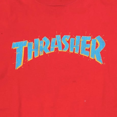 THRASHER PINNED LOGO RED Hanes LARGE 1110