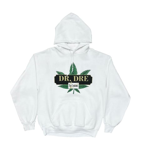 DR DRE THE CHRONIC WEED DEATH ROW RECORDS SWEAT HOODIE WHITE TULTEX LARGE 6508