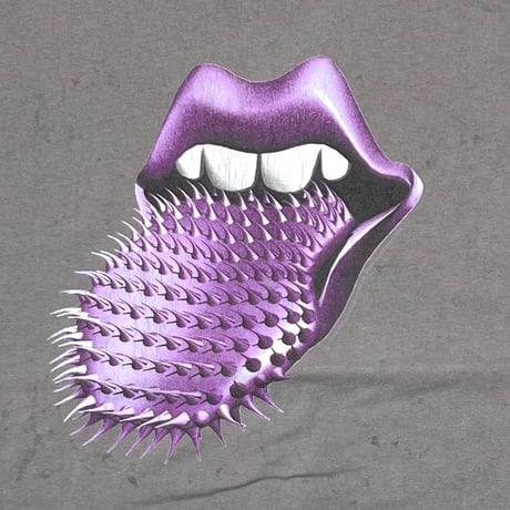 ROLLING STONES PURPLE LIP & SPIKE TONGUE VOODOO LOUNGE CHARCOAL BROCKUM LARGE 5298