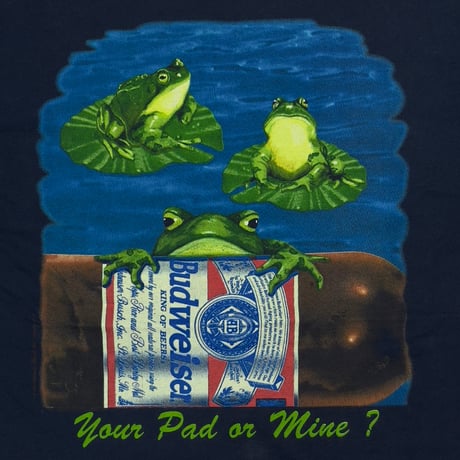 Budweiser 3 FROGS FLOATED POND NAVY SOF TEE XL 8125