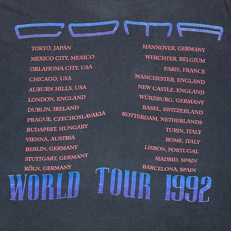 GUNS N' ROSES COMA TOUR 1992 BROCKUM XL 0758
