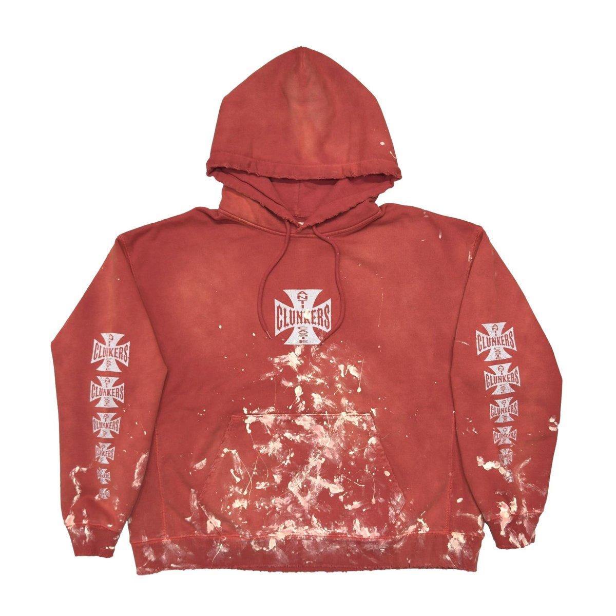 greatLAnd ORIGINAL CLUNKERS HOODIE RED PAINTED greatLAnd ORIGINAL CLUNKERS HOODIE RED PAINTED