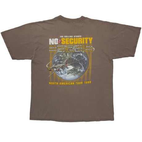 THE ROLLING STONES NO SECURITY TOUR 1999 PAD LOCK LIP & TONGUE BROWN GILDAN XL 3927