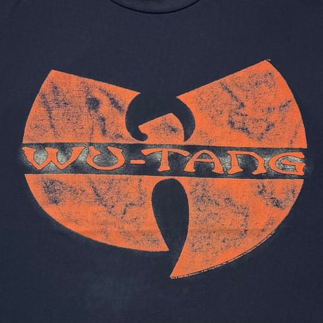WU-TANG CLAN 1997 ORANGE EMBLEM LOGO NAVY POLYGRAM XL 0194