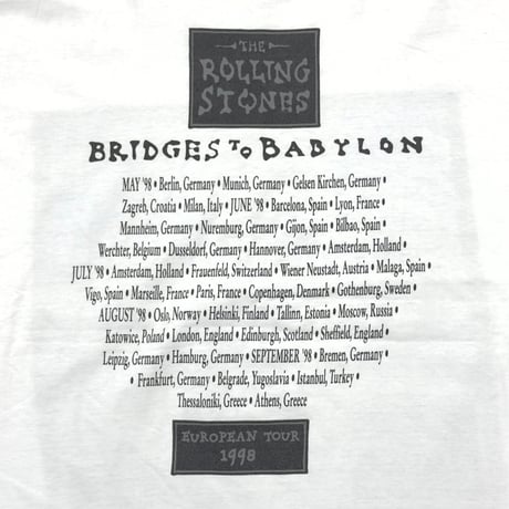 THE ROLLING STONES BRIDGES TO BABYLON WORLD TOUR 1997/1998 WHITE BLUE THUNDER LARGE 8861
