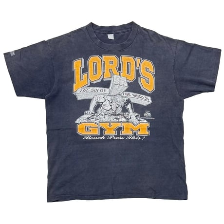 OLD & VINTAGE LORD'S GYM 1990 BENCH PRESS GYM! THE SIN OF THE WORLD FITS XL 4216