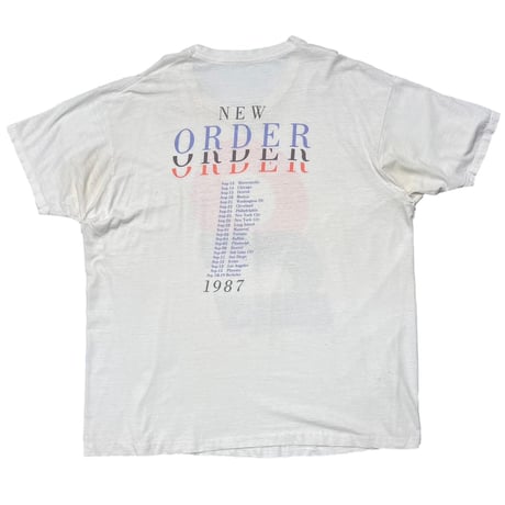 NEW ORDER WORLD TOUR 1987 WHITE FITS XL 0781