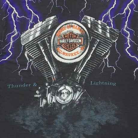 HARLEY DAVIDSON THUNDER & LIGHTNING BLACK LARGE 7464
