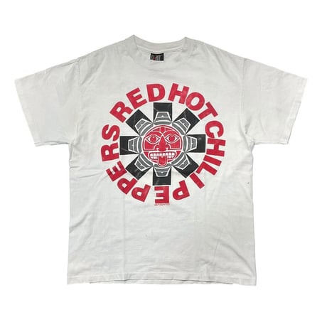RED HOT CHILI PEPPERS DOUBLE SIDE Aztec TEE WHITE GIANT XL 8200