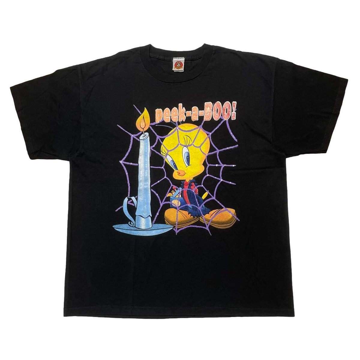 LOONEY TUNES TWEETY レーシングジャケット 黒 ピンク M LOONEY TUNES TWEETY レーシングジャケット 黒 ピンク M