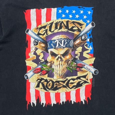 GUNS N' ROSES 91-92 SKULL AMERICAN FLAG BROCKUM XL 3318