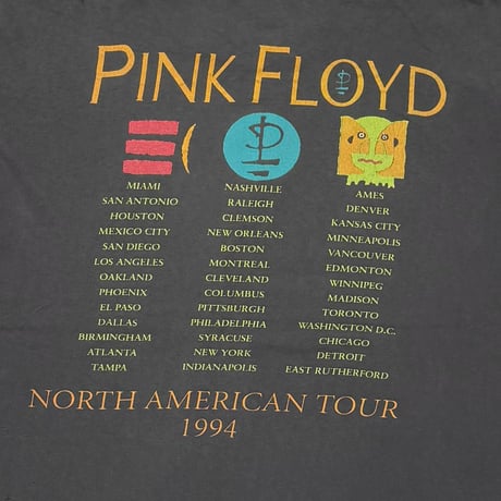 PINK FLOYD NORTH AMERICAN TOUR 1994 ORANGE PRINT BROCKUM LARGE 7330