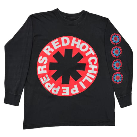 RED HOT CHILI PEPPERS 1990 FRONT CIRCLE LOGO ARM HANKY PANKY BLUE/RED LS FITS XL 1900