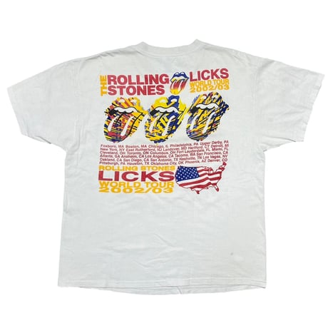 ROLLING STONES FORTY LICKS WORLD TOUR 2002 WHITE DELTA XL 3117
